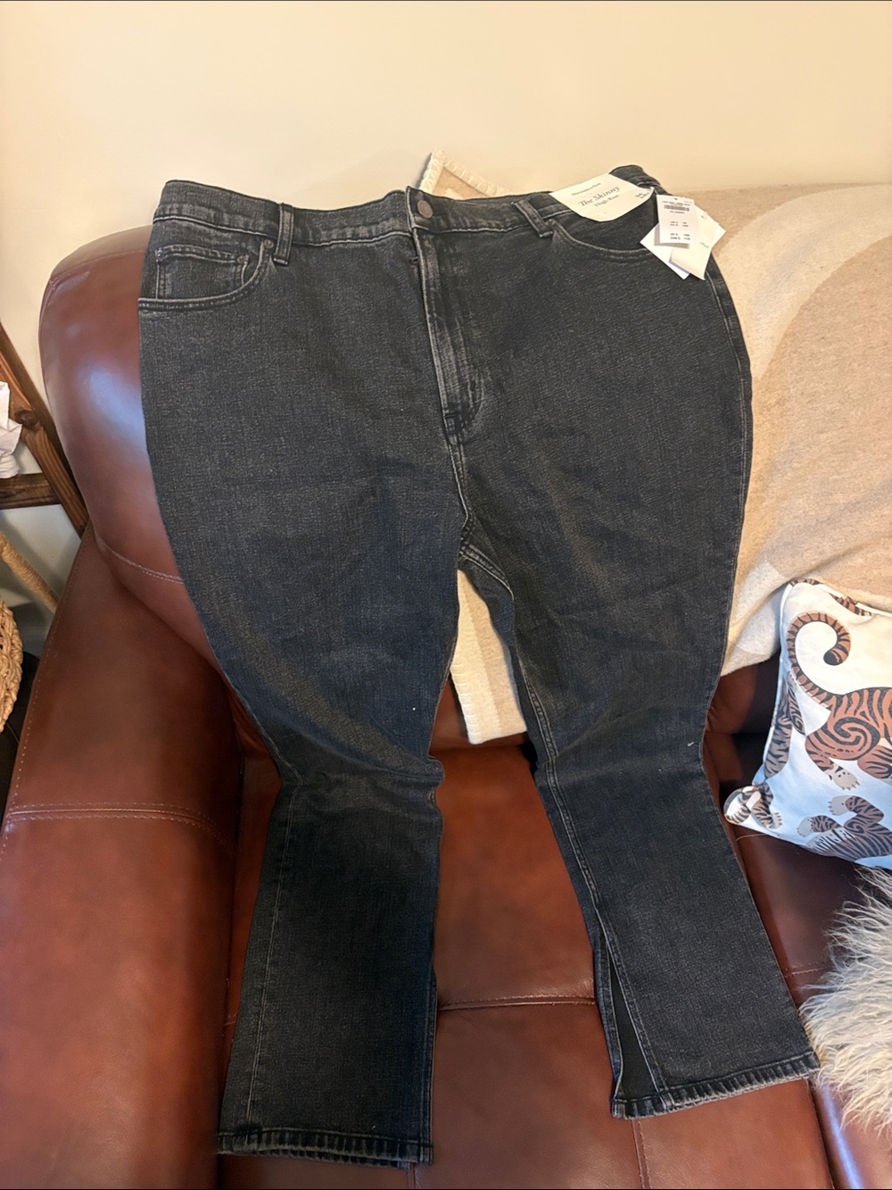 Abercrombie & Fitch Black High-Waist Skinny Leg Jeans 18S 34